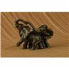 Image 1 : Elephant Jungle African Room Feng Shui Bronze Statue on Marble Base Sculpture