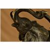 Image 2 : Elephant Jungle African Room Feng Shui Bronze Statue on Marble Base Sculpture