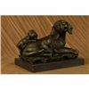 Image 1 : Retriever Dog Bronze Statue on Marble Base Sculpture