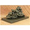 Image 3 : Tiger with Four Cubs Bronze Sculpture on Marble Base Statue