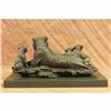 Image 4 : Tiger with Four Cubs Bronze Sculpture on Marble Base Statue