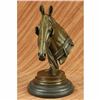 Horses Head Hot Cast Bronze Sculpture on Marble Base Statue