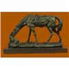 Dog and a Horse Friendship Bronze Sculpture on Marble Base Statue