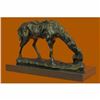 Image 4 : Dog and a Horse Friendship Bronze Sculpture on Marble Base Statue