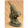 Image 1 : Howling Wolf Bronze Sculpture on Marble Base Statue