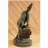 Image 4 : Howling Wolf Bronze Sculpture on Marble Base Statue