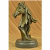 Modern Art Horse Head Bust Bronze Sculpture on Marble Base Statue