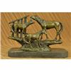 Animal Edition Family Horses Bronze Sculpture on Marble Base Statue