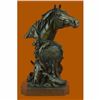 Horse Bust Bronze Sculpture on Marble Base Figurine