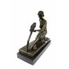 Image 5 : Art Deco Lady and the Parrot Bronze Figurine on Marble Base Sculpture