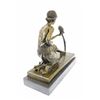 Image 7 : Art Deco Lady and the Parrot Bronze Figurine on Marble Base Sculpture