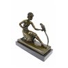 Image 9 : Art Deco Lady and the Parrot Bronze Figurine on Marble Base Sculpture