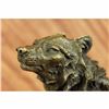 Image 2 : Wildlife Howling Wolf Bronze Sculpture on Marble Base Statue