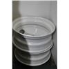 Pair of brand new, white painted Centrusteel 22.5" X 8.25" rims # A00324- AUCTION HOUSE WILL NOT PRO