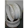 Pair Dayton style white painted wheels 22.5" X 8.25" #A23944- AUCTION HOUSE WILL NOT PROVIDE SHIPPIN