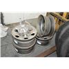 Image 1 : Set of four slightly used steel rims, nuts and center caps from a 2006 Nissan Titan- AUCTION HOUSE W