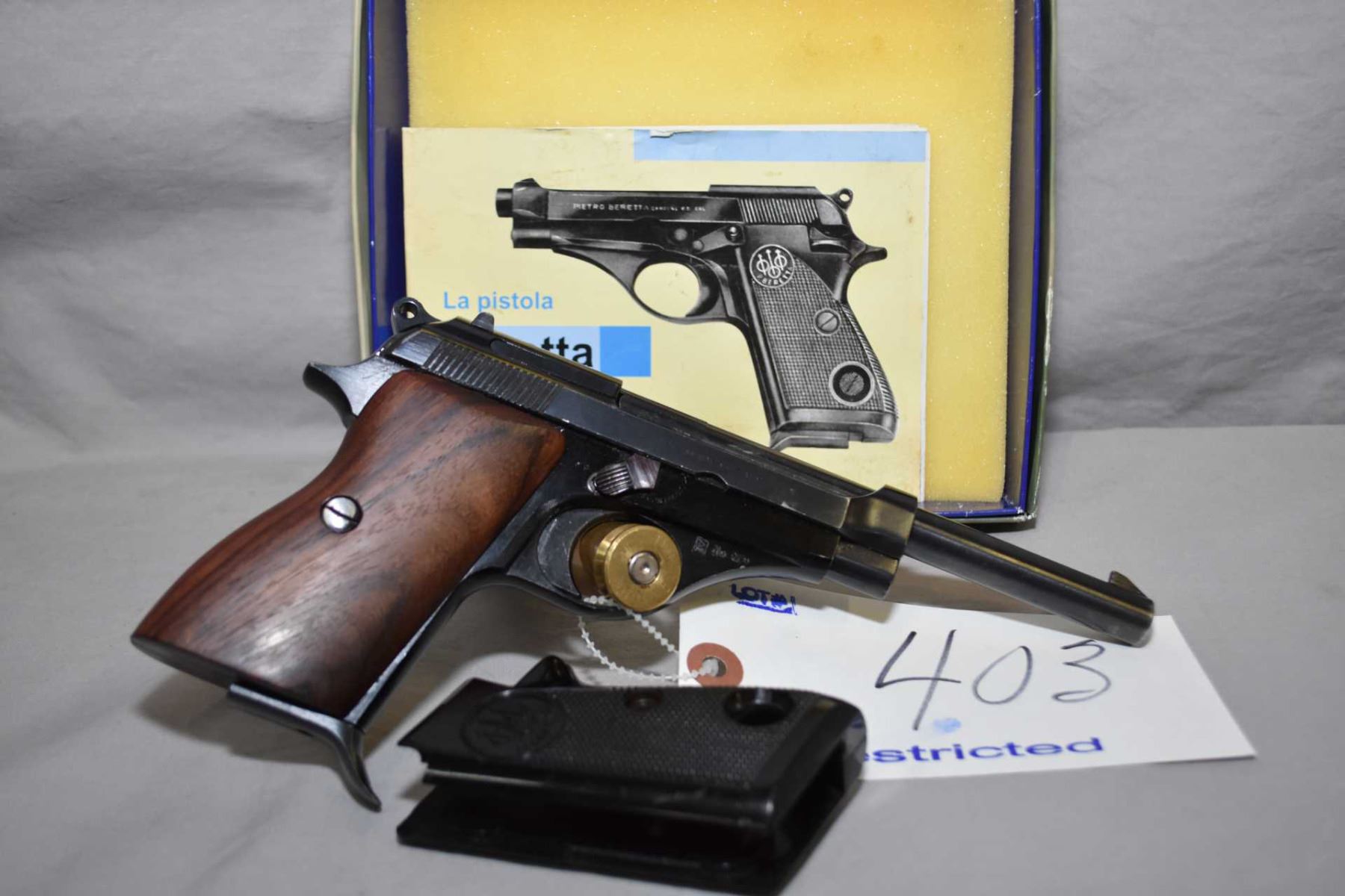 Beretta Model 70 .22 LR Cal 8 Shot Semi Auto Pistol w/ 151 mm bbl