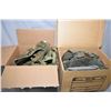 Image 1 : Lot of Two Boxes : Military web pouches, belts, some U.S. Marked , cartridge belts with wooden toggl
