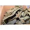 Image 3 : Lot of Two Boxes : Military web pouches, belts, some U.S. Marked , cartridge belts with wooden toggl