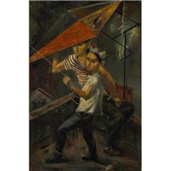 Michael Lenson (1903-1971) Kite Fliers