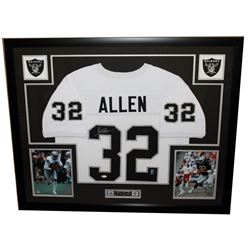 Marcus Allen Signed Raiders 35  x 43  Custom Framed Jersey (JSA COA)