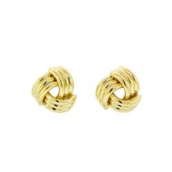 Braided Post Earrings - Gold Plated