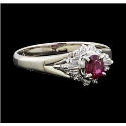 0.31 ctw Ruby and Diamond Ring - Platinum