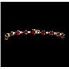 Image 3 : 9.15 ctw Ruby And Diamond Bracelet - 18KT Yellow Gold