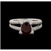 Image 2 : 1.25 ctw Ruby and Diamond Ring - 18KT White Gold