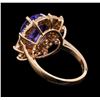 Image 3 : 5.10 ctw Tanzanite and Diamond Ring - 14KT Rose Gold