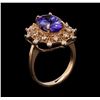 Image 4 : 5.10 ctw Tanzanite and Diamond Ring - 14KT Rose Gold