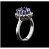 Image 3 : 4.25 ctw Tanzanite and Diamond Ring - 14KT White Gold