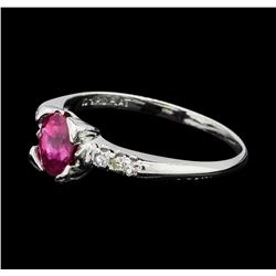 1.07 ctw Ruby and Diamond Ring - Platinum