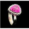 Image 4 : 7.50 ctw Pink Tourmaline and Diamond Ring - 14KT White Gold