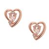 Image 1 : 0.68 ctw Morganite and Diamond Earrings - 14KT Rose Gold