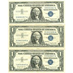 $1 XF/AV Silver Certificate Currency Lot of 3