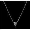 Image 1 : 14KT White Gold 0.36 ctw Diamond Solitaire Necklace