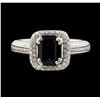 Image 2 : 1.44 ctw Sapphire and Diamond Ring - 18KT White Gold