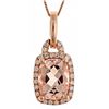 Image 1 : 1.97 ctw Morganite and Diamond Pendant - 14KT Rose Gold