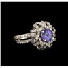 Image 1 : 14KT White Gold 1.17 ctw Tanzanite and Diamond Ring