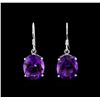 Image 1 : Crayola 17.60 ctw Amethyst Earrings - 14K White Gold