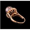 Image 3 : Pearl and Diamond Ring - 14KT Rose Gold