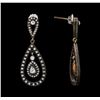 Image 2 : 1.21 ctw Diamond Earrings - 14KT Rose With Black Rhodium Gold