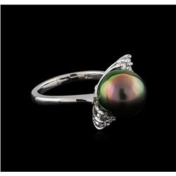 Pearl and Diamond Ring - 14KT White Gold