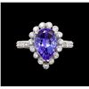 Image 2 : 14KT White Gold 3.73 ctw Tanzanite and Diamond Ring