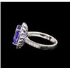 Image 3 : 14KT White Gold 3.73 ctw Tanzanite and Diamond Ring