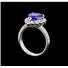 Image 4 : 14KT White Gold 3.73 ctw Tanzanite and Diamond Ring