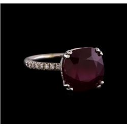 10.16 ctw Ruby and Diamond Ring - 14KT White Gold