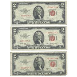 (3) 1953 $2 Legal Tender Star Notes