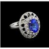 Image 1 : 14KT White Gold 3.03 ctw Tanzanite and Diamond Ring